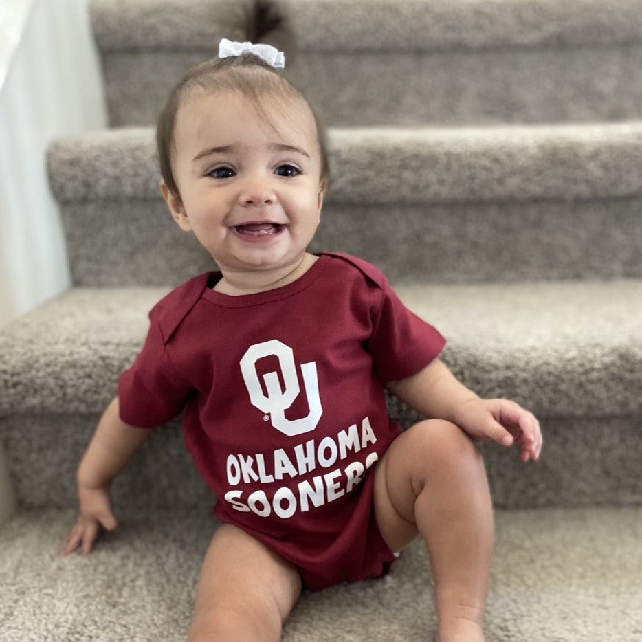 OU Sooners Crimson Baby Onesie